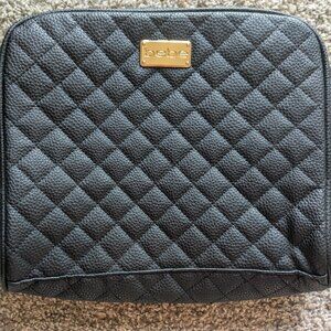 Bebe Black Quilted Pebble Large Make Up Cosmetic Bag